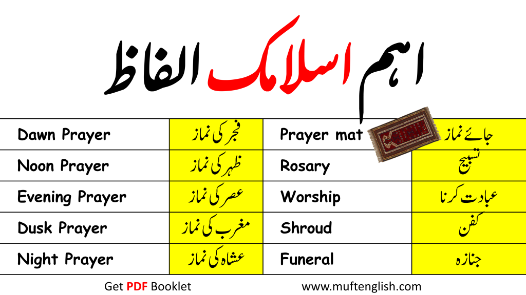 49 Islamic Vocabulary Words With Urdu Meanings - Charagheilm