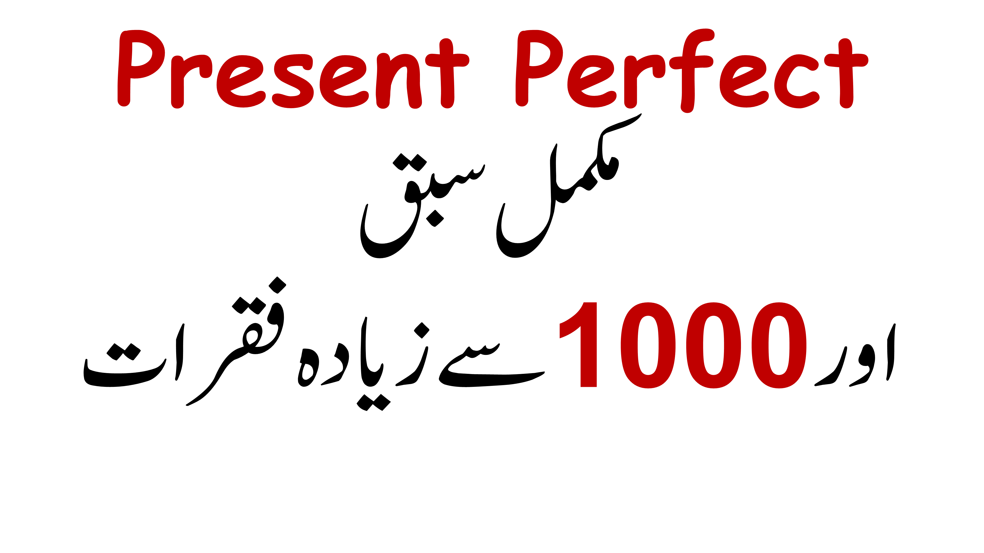 Present Perfect Tense with Examples in Urdu