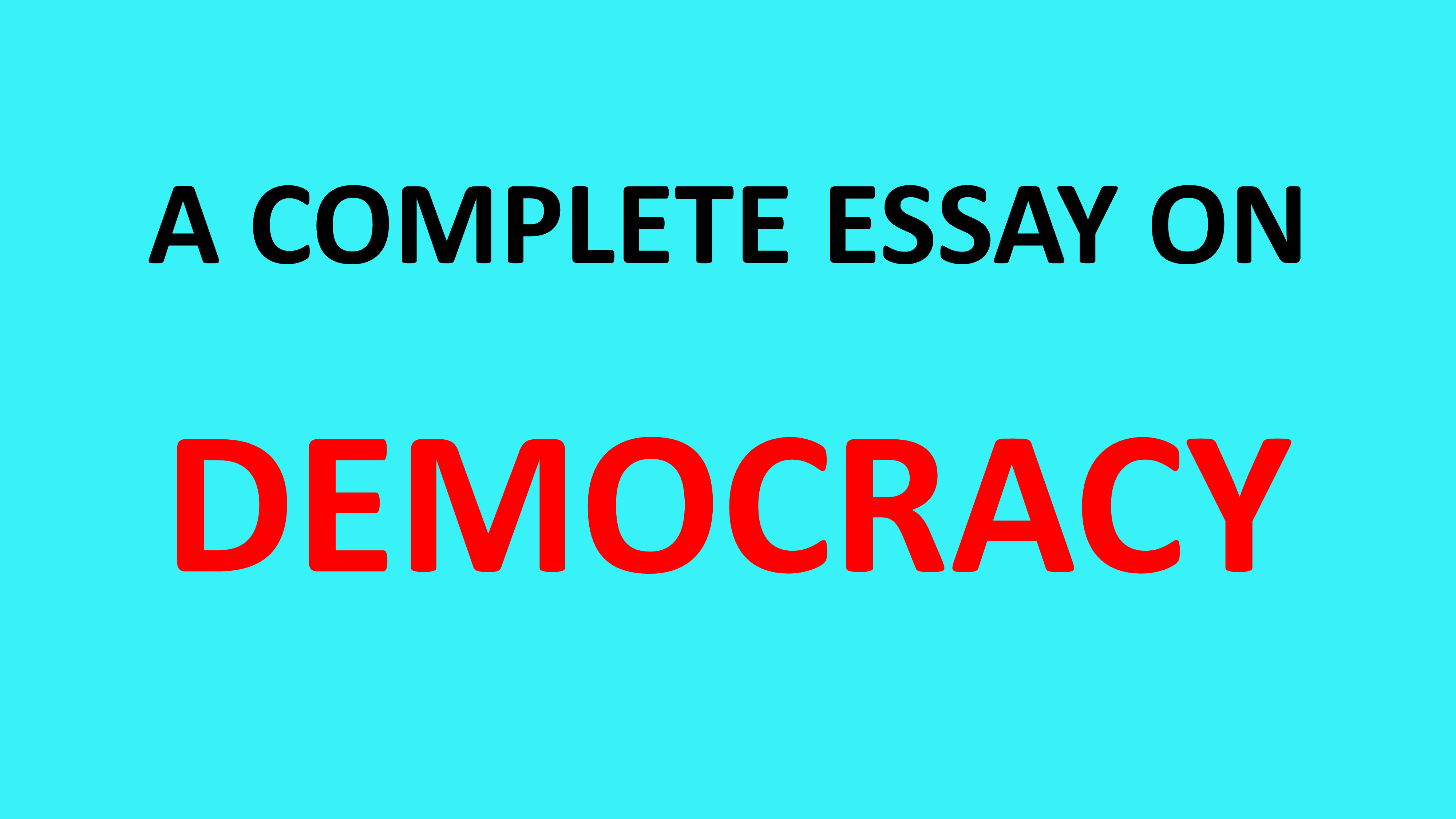 Essay on Democracy