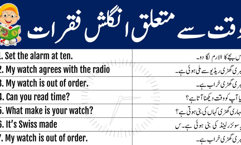 Telling The Time in English with Urdu Translation