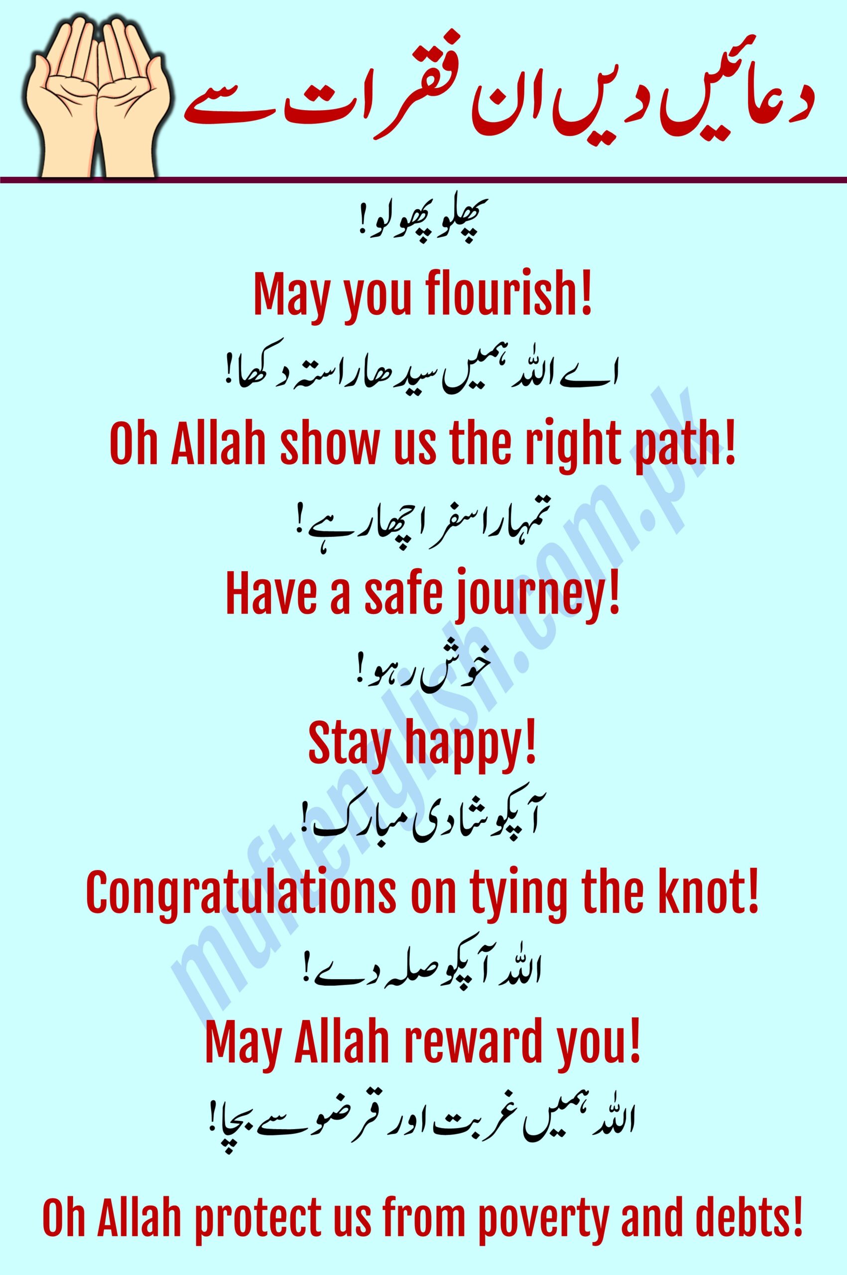 English to Urdu Sentences for Best Wishes and Dua List-1